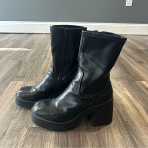 Pull & bear black block booties